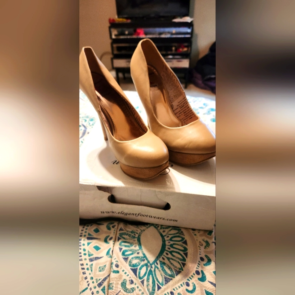 Plain tan heels